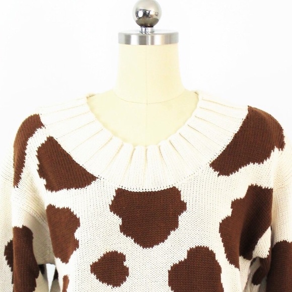 SOLD-Vintage “Moo” Knit Sweater - Picture 5 of 6